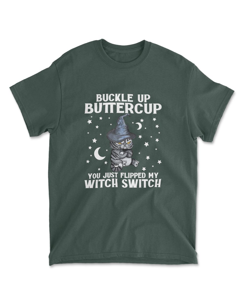 Cat Buckle Up Buttercup You Just Flipped My Witch Switch T-Shirt (5)