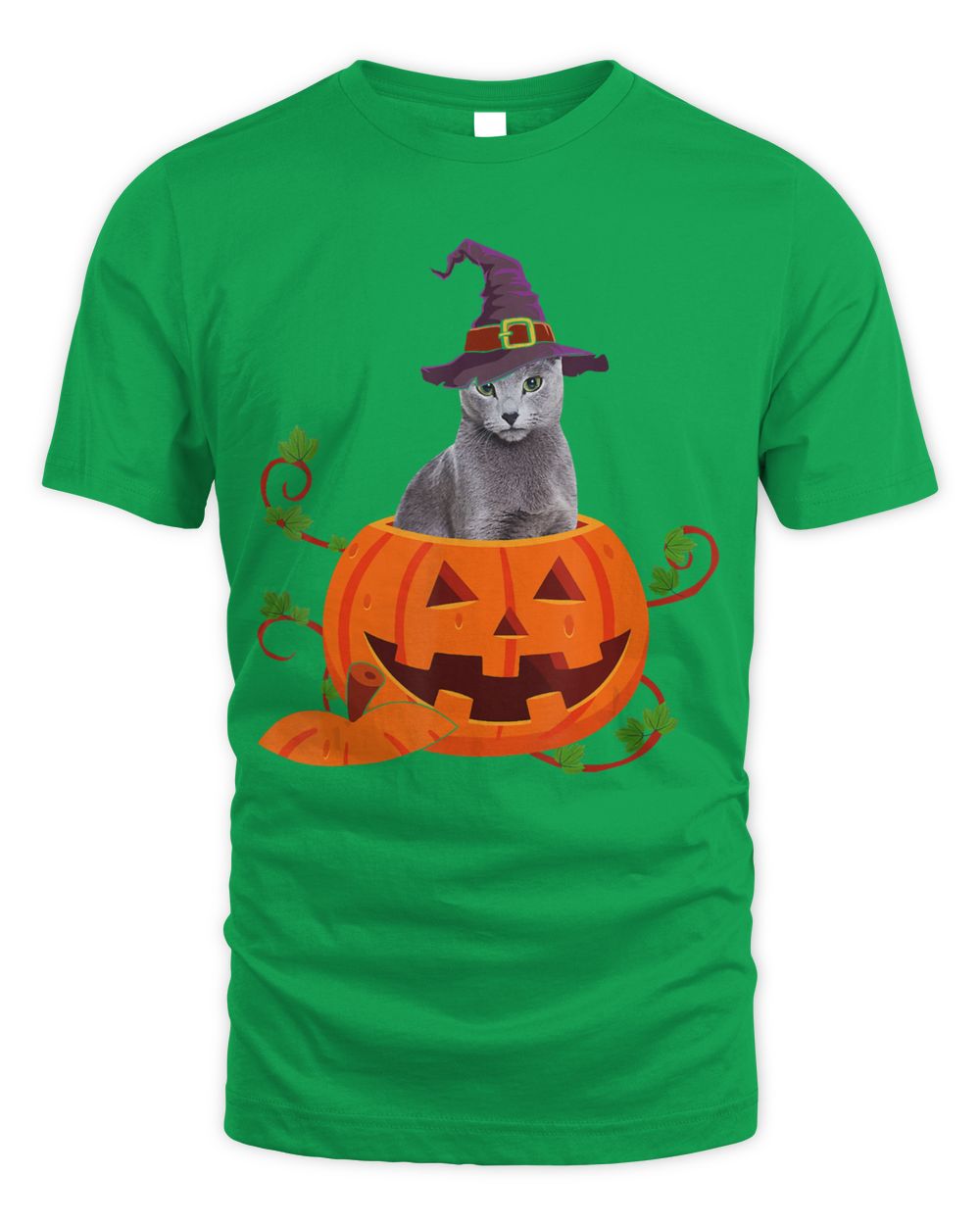 Cat Lover Gifts Funny Russian Blue Pumpkin Halloween T-Shirt