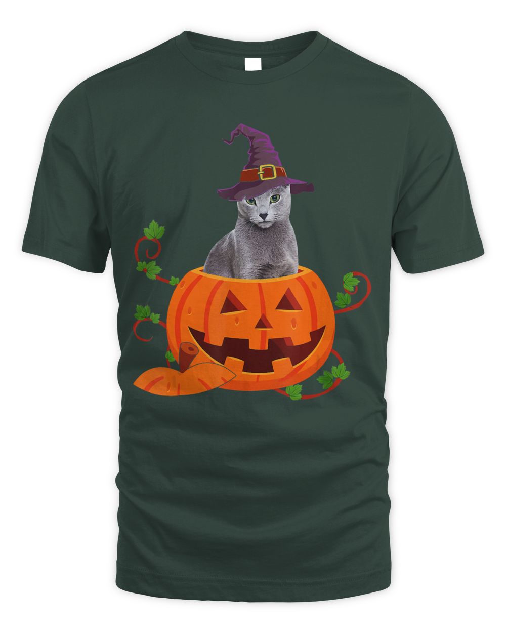 Cat Lover Gifts Funny Russian Blue Pumpkin Halloween T-Shirt