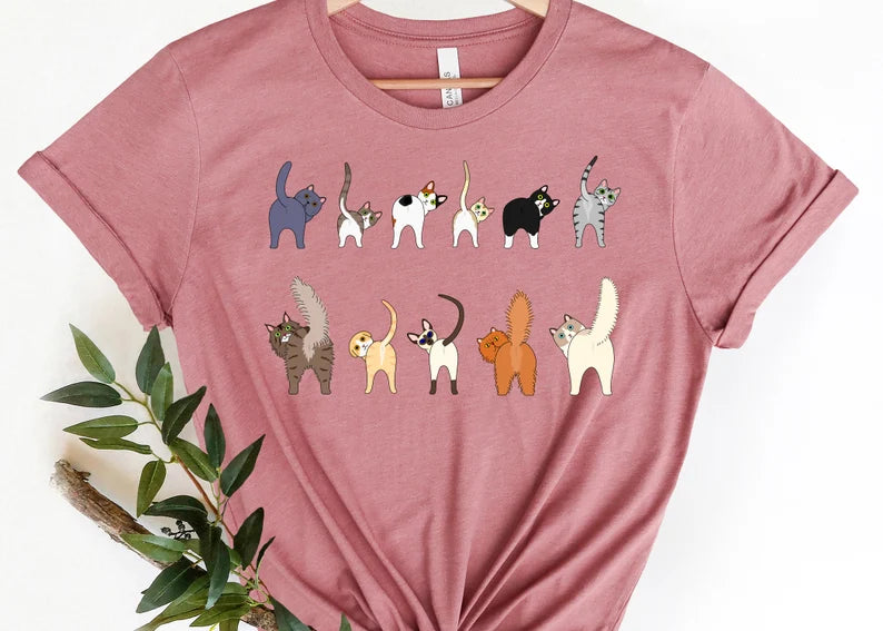 Doodle Cat Butt Theme Shirt, Cottagecore Shirt, Cat Shirt, Cottage Core, Aesthetic Shirt, Teacher Shirt, Birthday Shirt