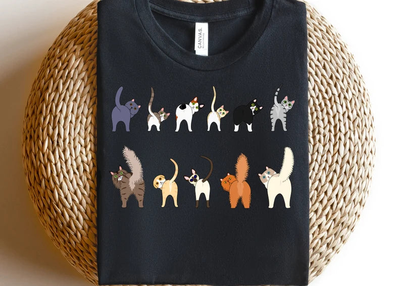 Doodle Cat Butt Theme Shirt, Cottagecore Shirt, Cat Shirt, Cottage Core, Aesthetic Shirt, Teacher Shirt, Birthday Shirt