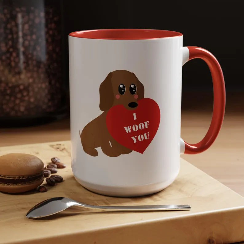 Dog lover mug I woof you mug Valentines day mug i love you Galantines day Bestie gift for her gift tea Mug Coffee Gift for Mom vday gift