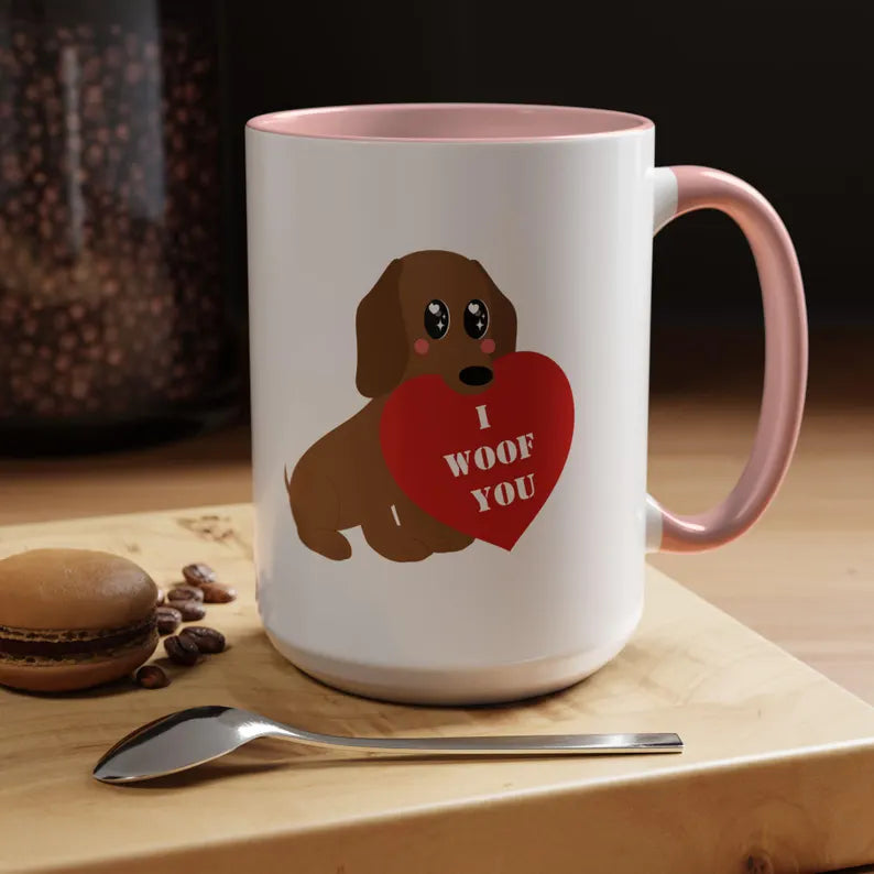 Dog lover mug I woof you mug Valentines day mug i love you Galantines day Bestie gift for her gift tea Mug Coffee Gift for Mom vday gift