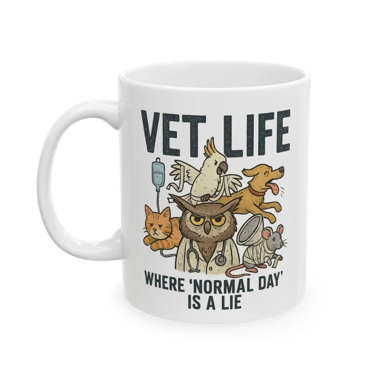 Veterinary Life Ceramic Mug: Funny Animal Lover Coffee Cup
