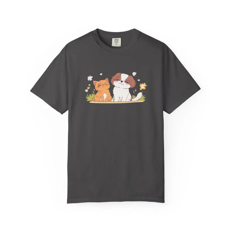 Cute Pet Lovers Unisex T-Shirt, Cat and Dog Graphic Tee, Animal Lovers Gift, Casual Wear, Birthday Gift, Everyday Style