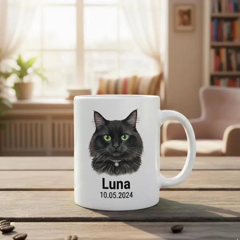 Personalized mug with your pet's photo – Custom dog/cat mug – Unique photo gift – Pet gift idea