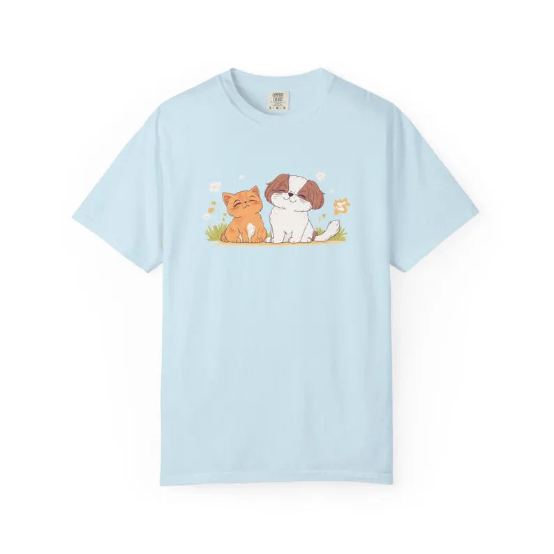 Cute Pet Lovers Unisex T-Shirt, Cat and Dog Graphic Tee, Animal Lovers Gift, Casual Wear, Birthday Gift, Everyday Style