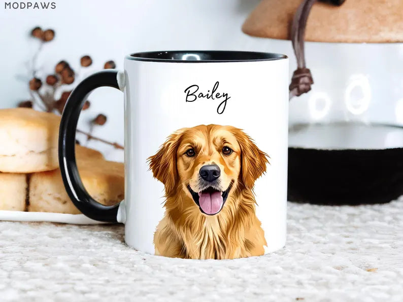 Custom Pet Mug with Photo + Name – Personalized Dog or Cat Coffee Cup, Custom Pet Mugs, Dog Mom Mug, Cat Dad Mug, New Dog Gift Canada