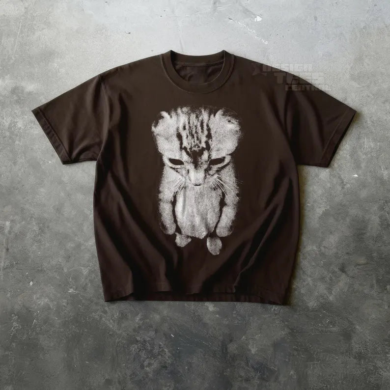 Sad Kitten Meme Standing Cat T-Shirt